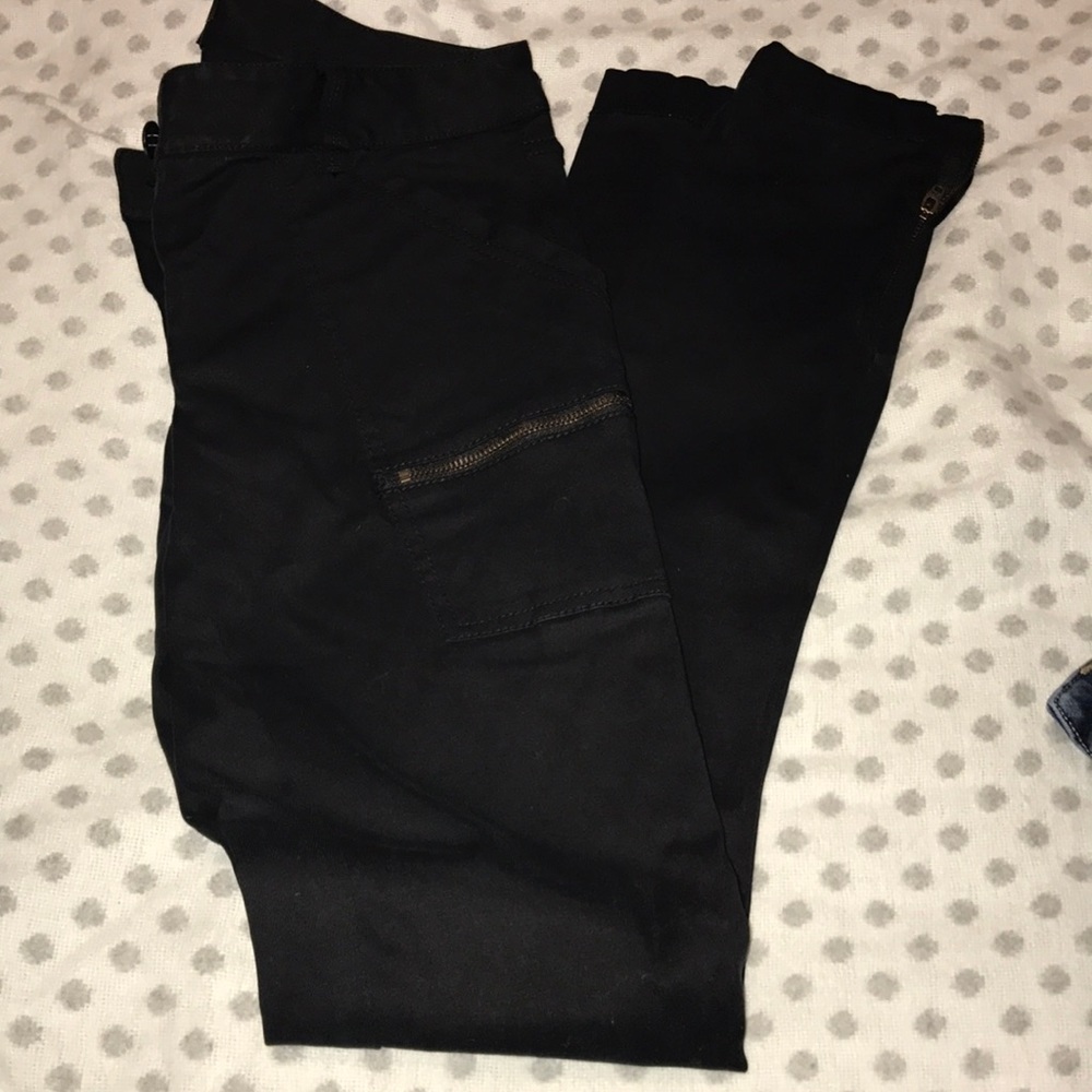 Loft black zip jeans